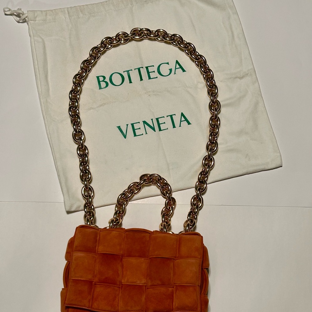 Bottega Veneta Padded Chain Cassette Bag – Maple with Gold-Tone Chain
